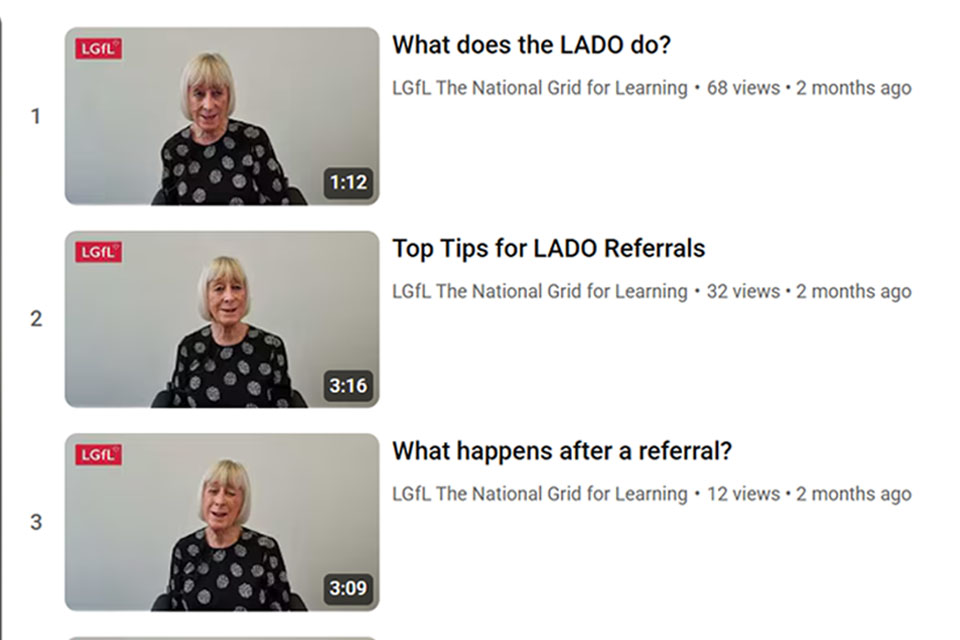 Short videos about the role of the LADO