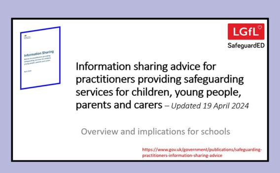 Image of slide about changes to information sharing advice guidance 2024