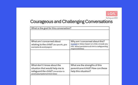 screenshot of word document titles courageous and challenging conversations