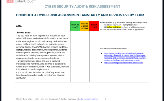 Screenshot of Cyber Security Audit