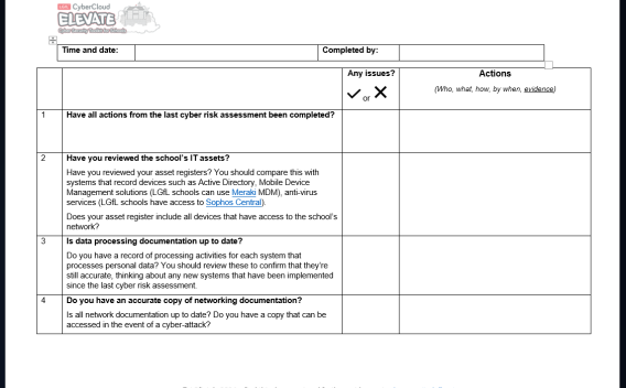 Screenshot of Cyber Security Checks