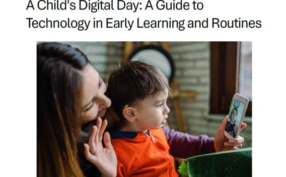 image of child talking to someone on video call with their parent