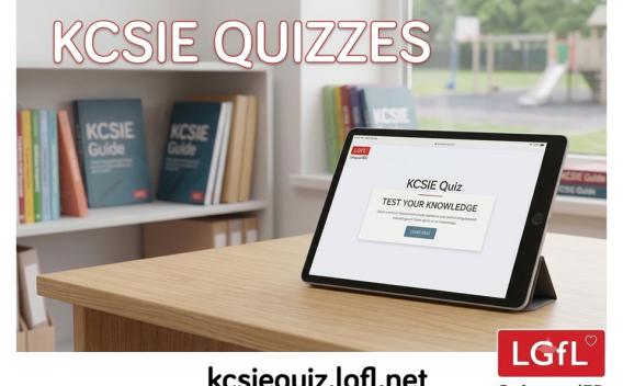 Image of a device with text on it reading KCSIE Quiz