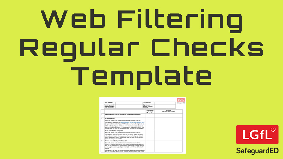 Screenshot of filtering checks form