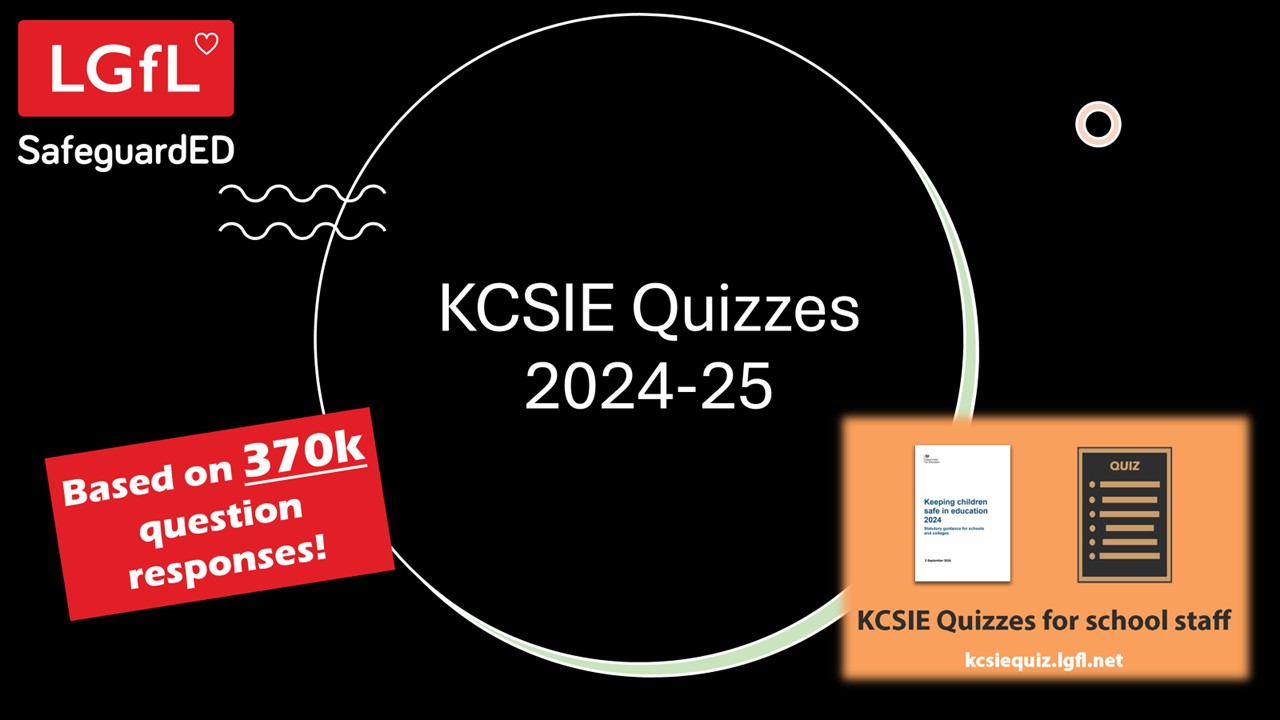Image of title slide of KCSIE Quiz 2024-5 findings
