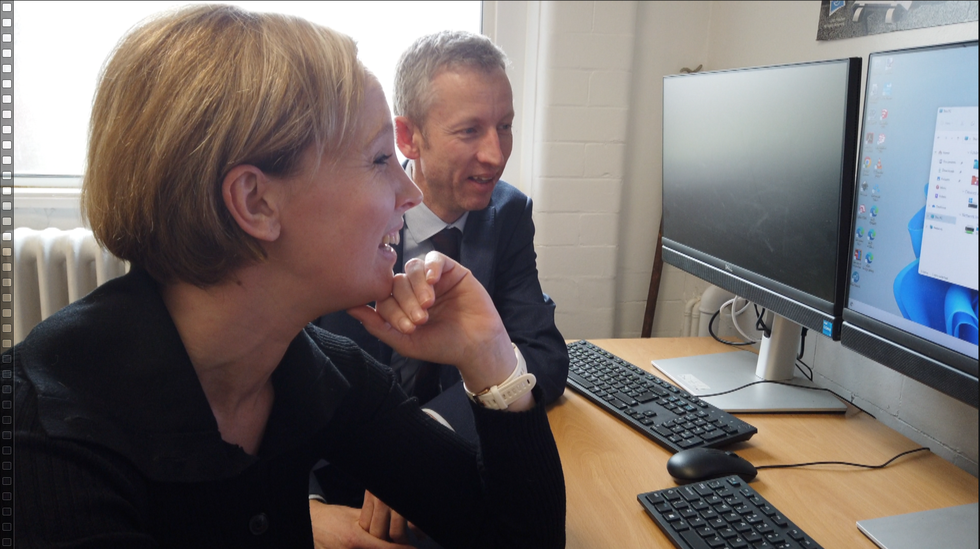 Teachers happily using edtech and training