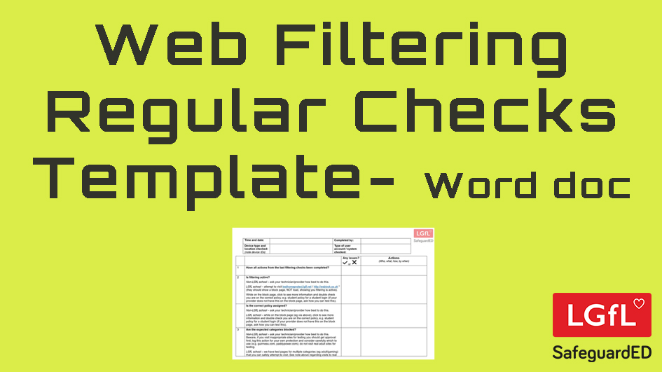 Screenshot of filtering checks form